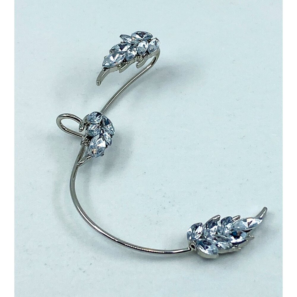 🔵 Left Ear Cubic Zirconia Climber Ear Cuff Crawler NWT - Picture 2 of 5